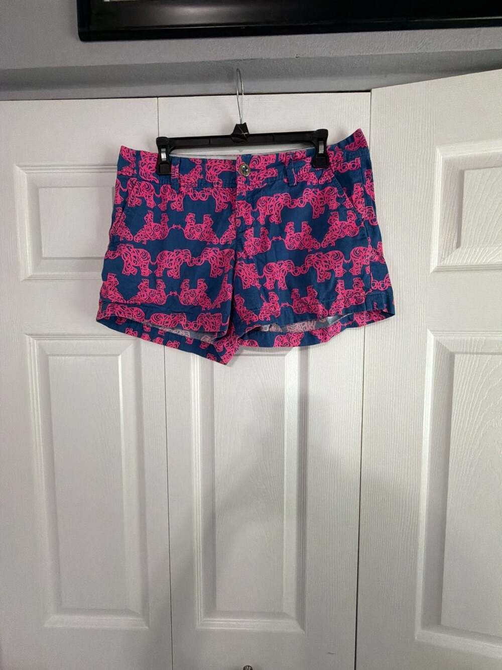 Lilly Pulitzer The Callahan Short Pink and Blue Elephant Print Size 8